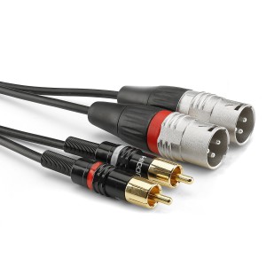 1,5m HBP-6SC2 Sommer Cable Basic 1 x Jack Stéréo 6,3mm Hicon vers 2 RCA Hicon 