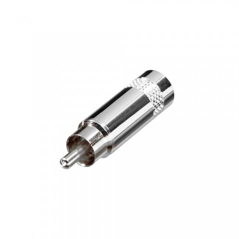 REAN RCA, 2-pole , metal-, Soldering-male connector, nickel plated contact(s), straight, nickel 
