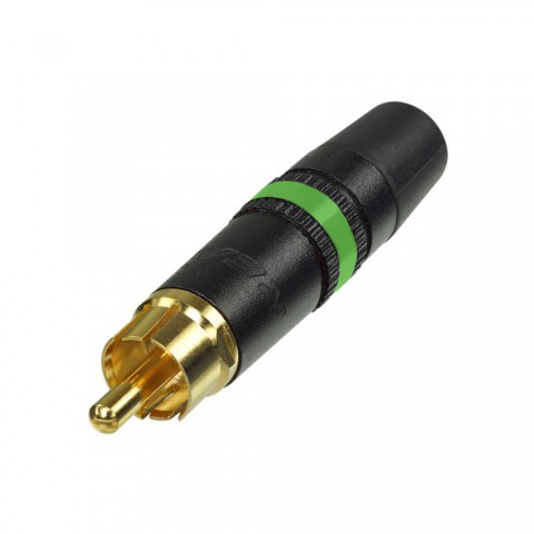 REAN Cinch (RCA), 2-pol , Kunststoff-, Löttechnik-Kabelstecker, vergoldete(r) Kontakt(e), gerade, schwarz 
