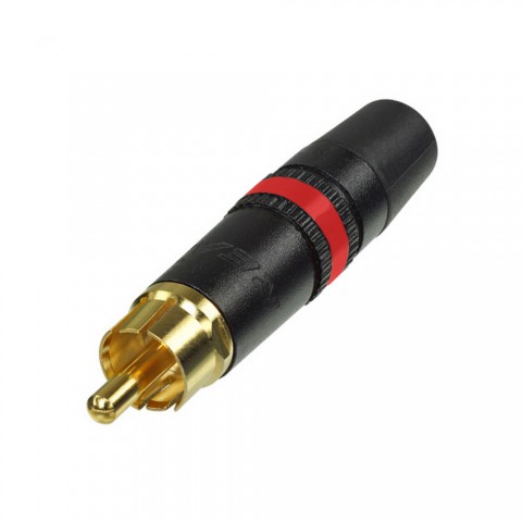 REAN Cinch (RCA), 2-pol , Kunststoff-, Löttechnik-Kabelstecker, vergoldete(r) Kontakt(e), gerade, schwarz 