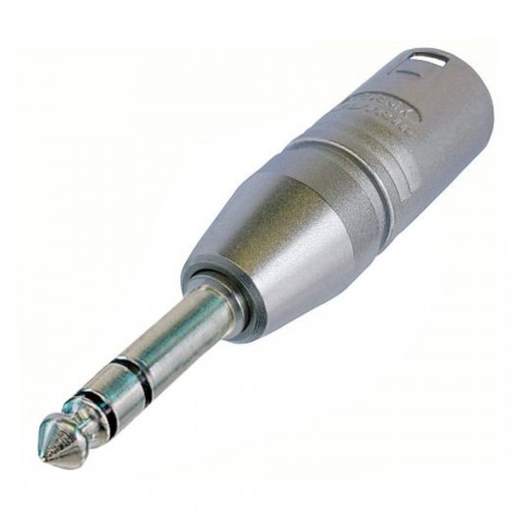 NEUTRIK®  Adapter | jack male 6,3 mm stereo/XLR 3-pole male straight, grey 