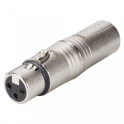 NEUTRIK®  Adapter | XLR 3-pole female/XLR 5-pole male straight, silver-grey 