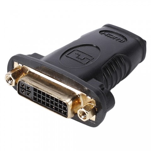 Adapter | HDMI female/DVI female straight, black 