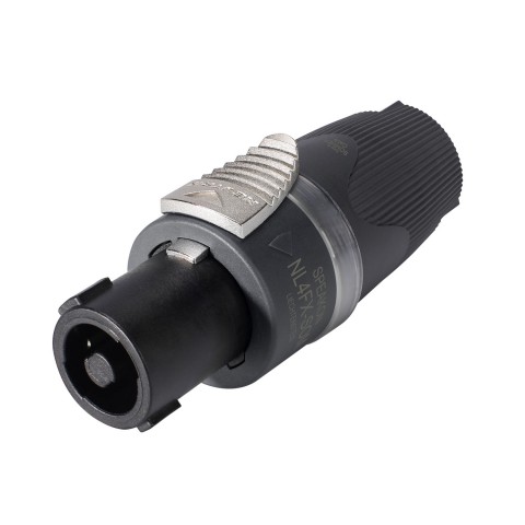 NEUTRIK®/SOMMER speakON®, 4-pole , plastic-, screw terminal w/o wire protection-female connector, silver plated contact(s), straight, max. 4 mm², anthracite, 50 pcs. 