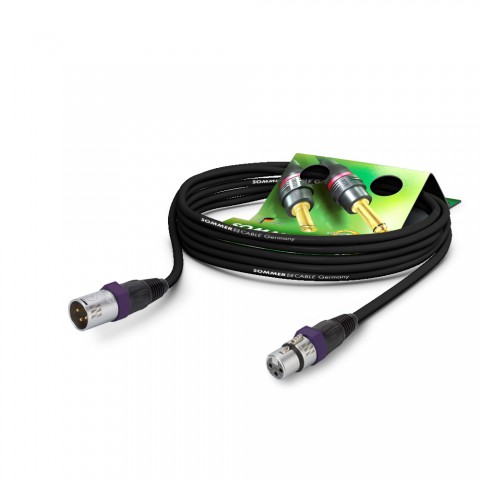 Mikrofonkabel SC-Carbokab 225, 2 x 0,25 mm² | XLR / XLR, NEUTRIK 15,00m | schwarz | violett