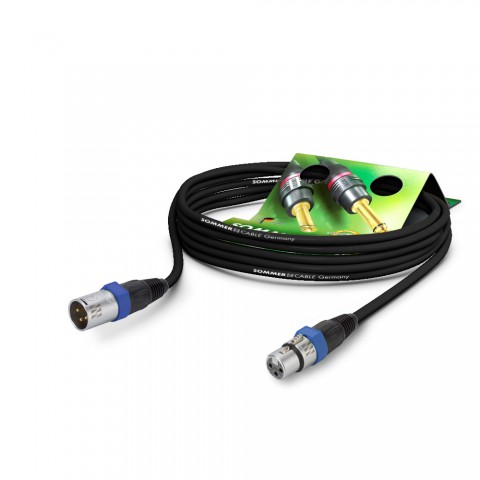 Mikrofonkabel SC-Carbokab 225, 2 x 0,25 mm² | XLR / XLR, NEUTRIK 20,00m | schwarz | blau