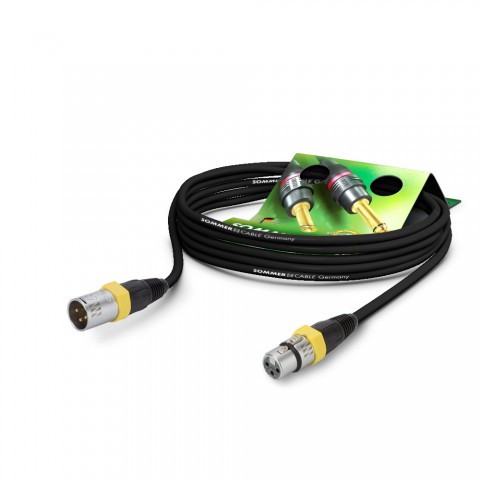 Mikrofonkabel SC-Carbokab 225, 2 x 0,25 mm² | XLR / XLR, NEUTRIK 20,00m | schwarz | gelb