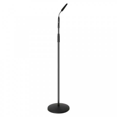 Microphone stand, Single stand with a slim cast cast base, black 