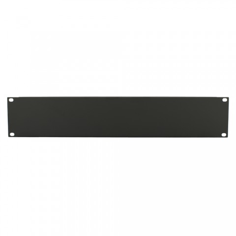 Blank rack panel, 1.2 mm, steel, 2 HE, black 
