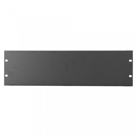 Blank rack panel, 1.2 mm, steel, 3 HE, black 