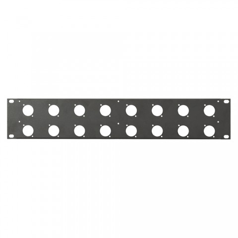 Rack panel, universal D series, 1.2 mm, steel, 2 HE, black 