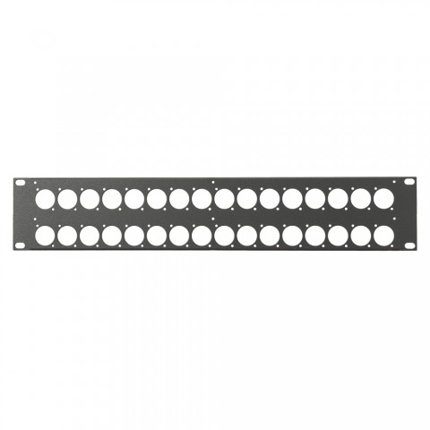 Rack panel, universal D series, 1.2 mm, steel, 2 HE, black 