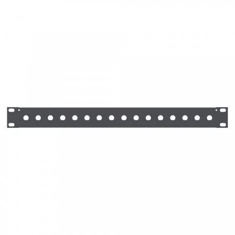 Sommer cable Rack panel, with BNC holes, 1 HE, 1 HE, Sheet steel, tin-plated 1.5mm, anthracite 