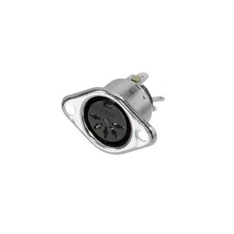 REAN Midi, 5-pol , metal-, Soldering-female connector, silver plated contact(s), special, grey 