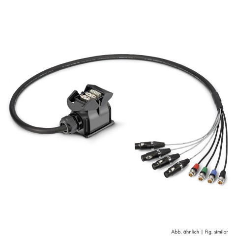 Sommer cable MADI Connection systems , HAN-ECO female, assembly housing w. clamp/rearTWIST® BNC connector male; HARTING/NEUTRIK® 