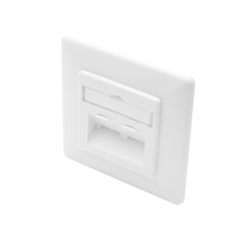 Keystone connection frames Flush-mount socket/unloaded, for 2 Keystone clip modules, 0 HE, white 