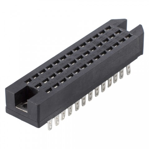 Female multipin clip connector DIN 41622, 39-pole , metal-, Soldering-female connector, straight 
