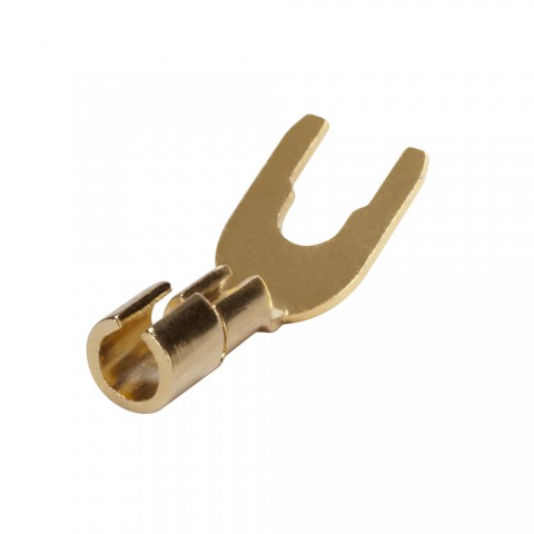 HICON Cable shoe, 1-pol , metal-, crimp-male connector, gold plated contact(s), angled, gold 