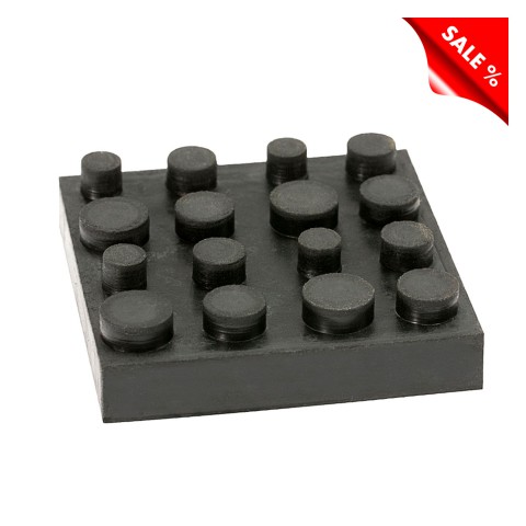 HICON Shock absorbers, Vulcanized rubber, PU: Set of 4, length: 40 mm, width: 40 mm, height: 9,5 mm 