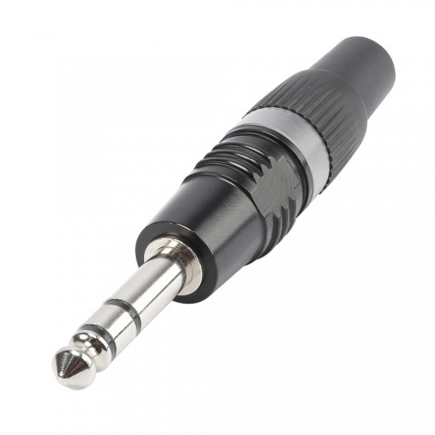 HICON jack (6,3mm)  3-pole Cap: plastic-male connector, straight, black 