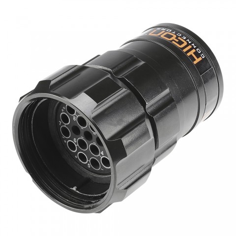 HICON  Round LK 19-pole without pins, compatible with Socapex 419, 19-pol , Cable connector, screwtop, black 