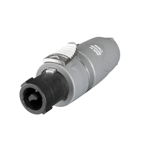 NEUTRIK® speakON®, 2-pole , plastic-, screw terminal w/o wire protection-female connector, silver plated contact(s), straight, max. 4 mm², silver-grey, 50 pcs. 