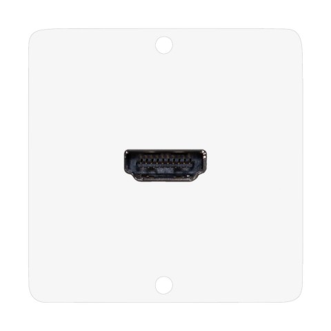 Anschluss-Modul HDMI fem. —> HDMI male 0,30 m, Baugröße: 50x50 mm, Edelstahl, Farbe: reinweiß | W50W-CP-HD-CL 