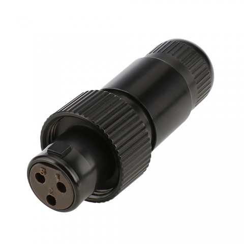 HICON MINI-XLR, IP67 & EXTRA ROBUST, IP67 , 3-pole , Steel housing-female connector, gold plated contact(s), straight 