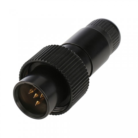 HICON MINI-XLR, IP67 & EXTRA ROBUST, IP67 , 4-pole , Steel housing-male connector, gold plated contact(s), straight 