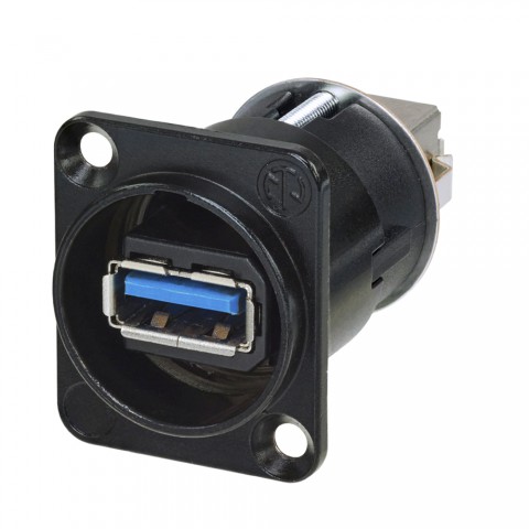 NEUTRIK® Rotatable USB-A to USB-B 180 °, metal-female connector, Type D 
