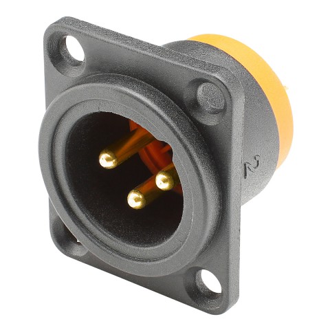 HICON XLR, Water- and dust-proof IP54 in mated condition , 3-pole , Polyamide-male connector, gold plated contact(s), straight 