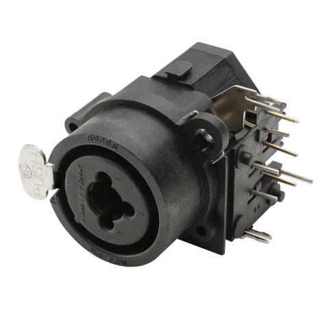 NEUTRIK® XLR / jack (6,3mm), 3-pole , plastic-, Horizontal print connection-female connector, gold plated contact(s), Type C, black 