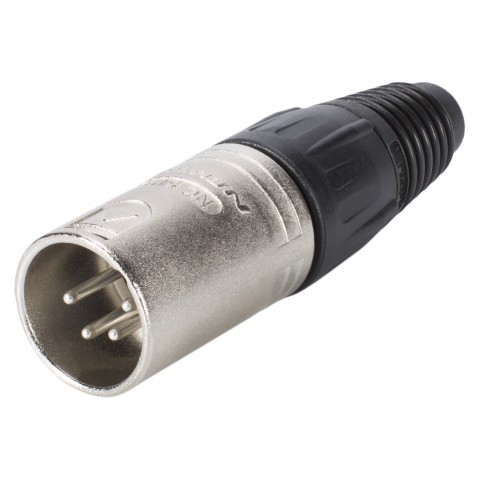 NEUTRIK® XLR, 4-pole , metal-, Soldering-male connector, silver plated contact(s), straight, nickel 