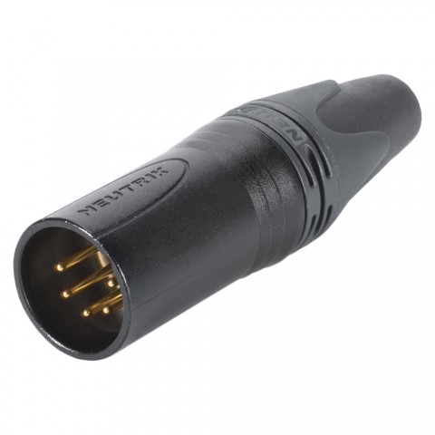 NEUTRIK® XLR, 5-pol , metal-, Soldering-male connector, gold plated contact(s), straight, black 