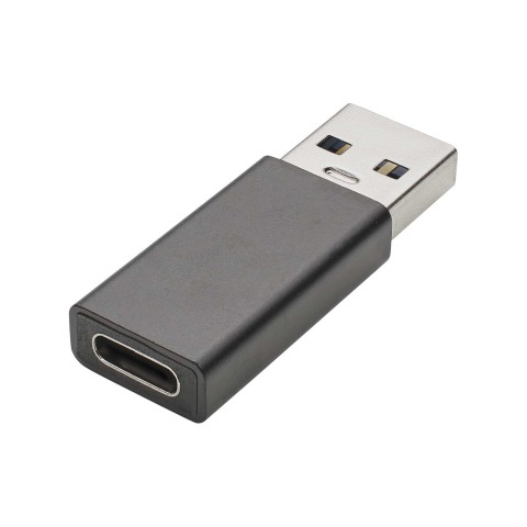 Adapter USB | USB 3.0 plug (type A)/USB-C socket straight, black 