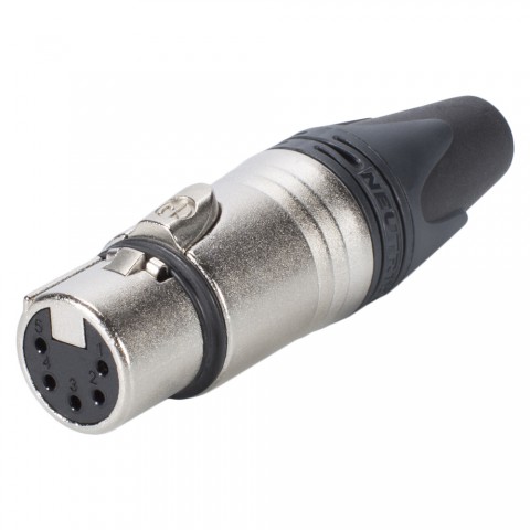 NEUTRIK® XLR, 5-pol , metal-, Soldering-female connector, silver plated contact(s), straight, nickel coloured 