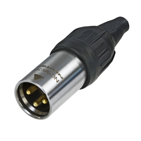 NEUTRIK® XLR, UL50E , 3-pole , metal-, Soldering-male connector, gold plated contact(s), straight, nickel 