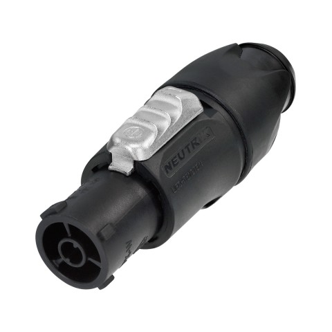 NEUTRIK® powerCON®, UL50E , 3-pole , plastic-, screw-type-female connector, silver plated contact(s), straight, black 