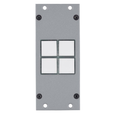 Button module 4-fold , 2 HE, 1 BE, colour: RAL 9006 white aluminum 