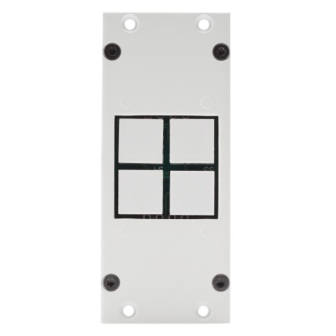 Button module 4-fold , 2 HE, 1 BE, colour: RAL 9010 pure white 