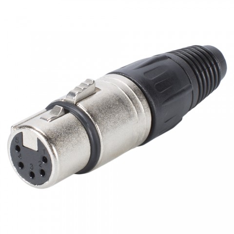 NEUTRIK® XLR, 5-pol , metal-, Soldering-female connector, silver plated contact(s), straight, nickel 