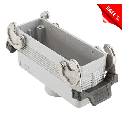 ILME  rectangle MP 24, metal-, Sleeve housing, 2 clamps, grey 