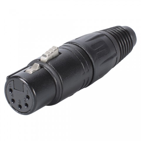 NEUTRIK® XLR, 5-pol , metal-, Soldering-female connector, silver plated contact(s), straight, black 