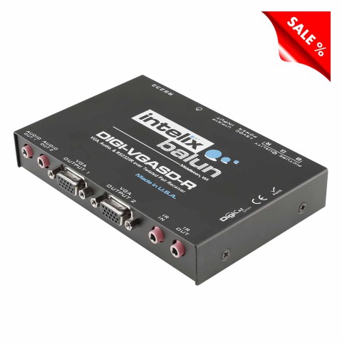 INTELIX IX-DIGI-VGASD-R-EU, INTELIX VGA, stereo audio, IR and RS232 single receiver 