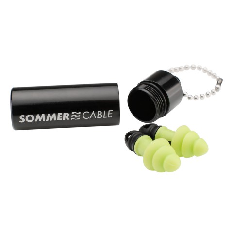 Sommer cable Hearing protection ear plugs with box, width: 59 mm, height: 17 mm, Black-green 