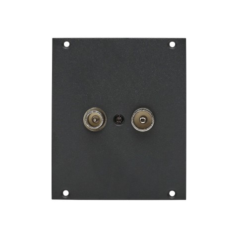 Connector Module 2-hole junction box for antenna, BK and satellite systems, 2 HE, 2 BE for SYS-series, colour: anthracite, RAL 7016 