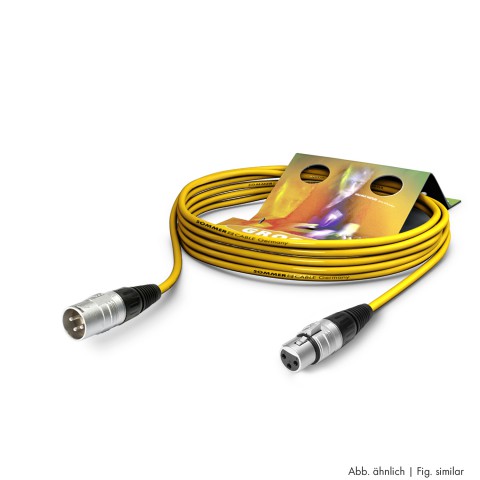 Microphone Cable Stage 22 Highflex, 2 x 0,22 mm² | XLR / XLR, HICON 1,00m | yellow
