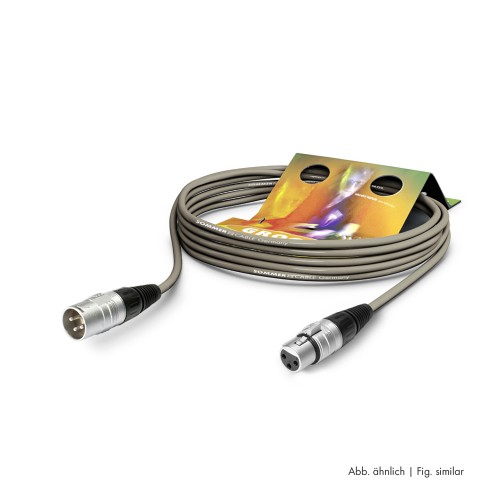 Microphone Cable Stage 22 Highflex, 2 x 0,22 mm² | XLR / XLR, HICON 1,00m | grey