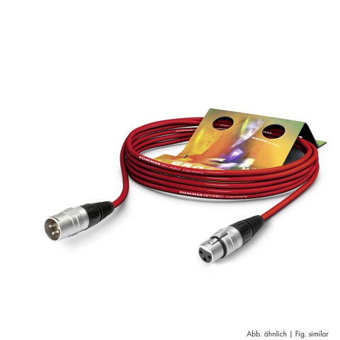 Microphone Cable Stage 22 Highflex, 2 x 0,22 mm² | XLR / XLR, HICON 1,00m | red