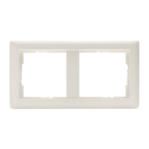 Switch frame 2-fold without bar , scale: 55x55 mm, plastic, colour: white 